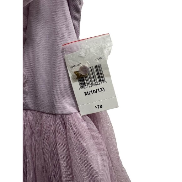 Lilt Girls Lilac Floral Sequence Twill Sleeves High Low Dress Size M (10/12) - Picture 2 of 5